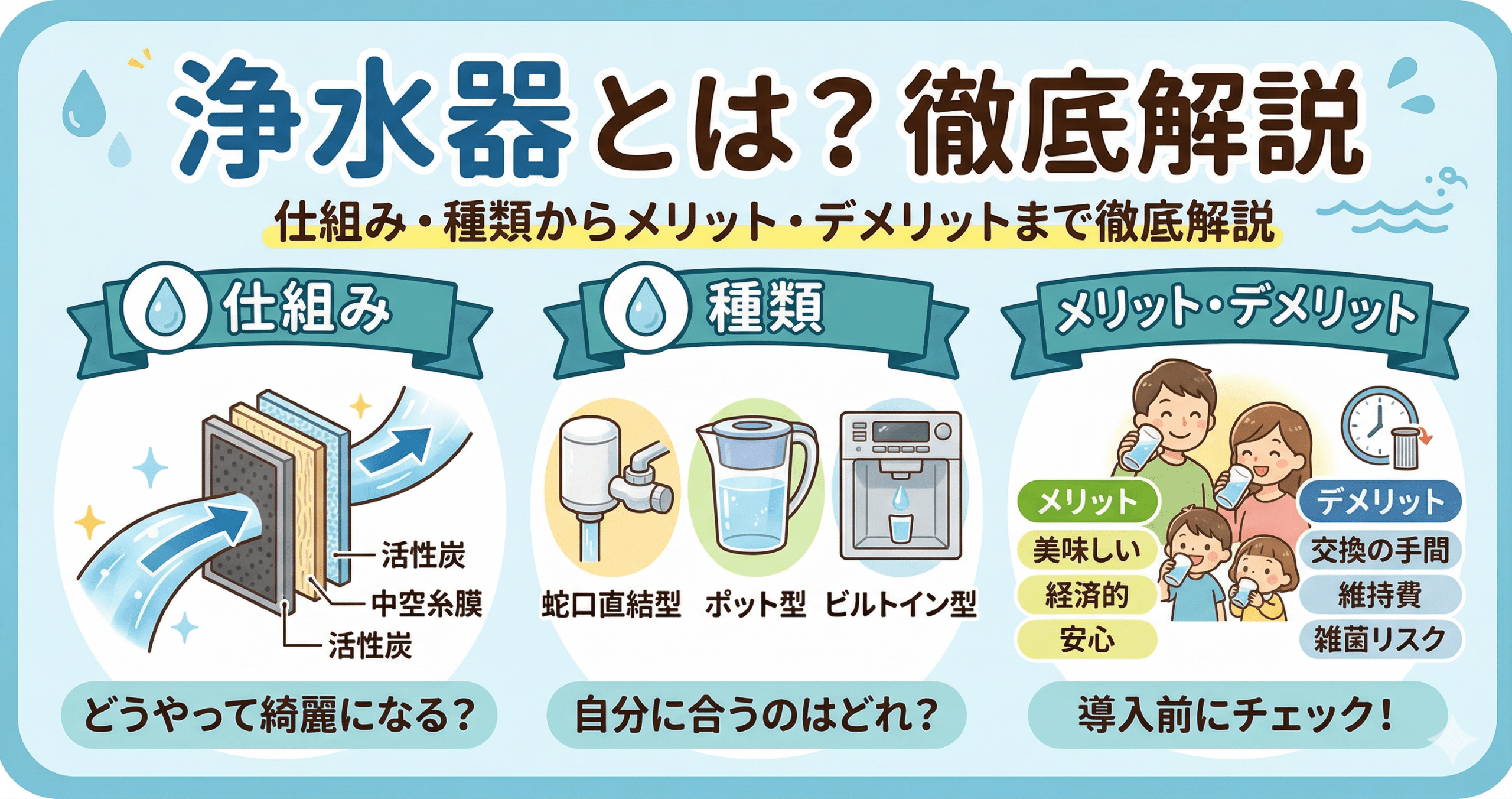浄水器 とは？仕組み・種類からメリット・デメリット