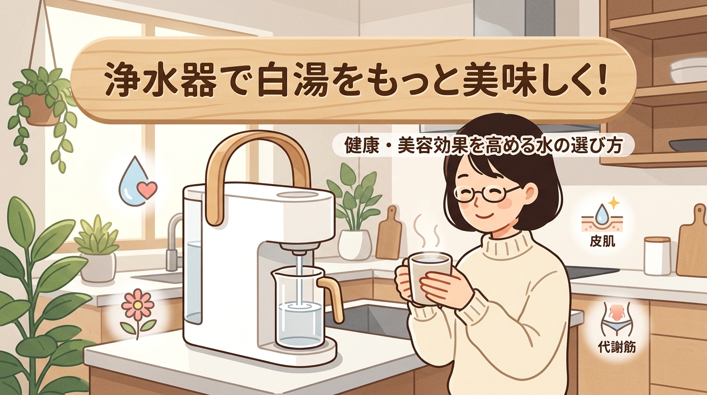 インテリアに馴染むスタイリッシュでおしゃれなデザインの浄水器の画像