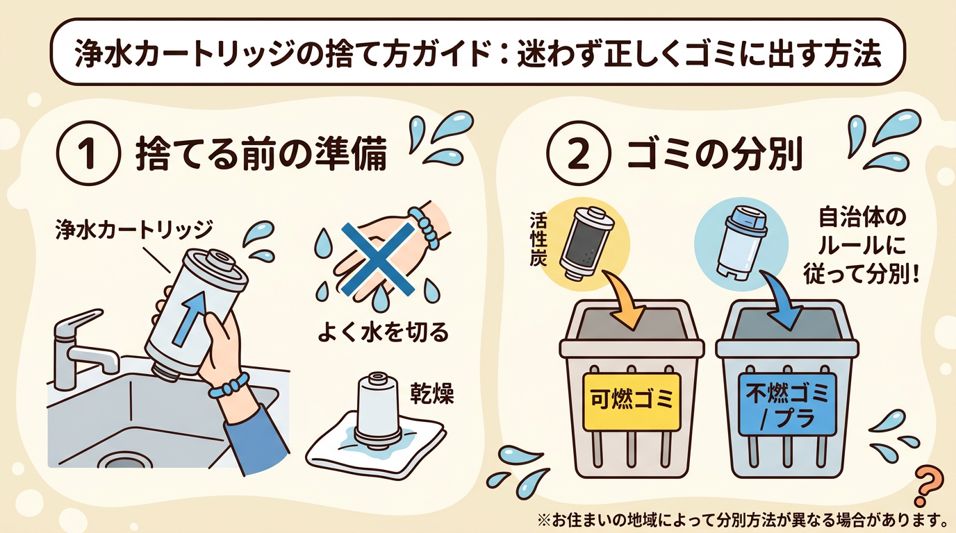 浄水カートリッジとゴミ箱のイメージ画像