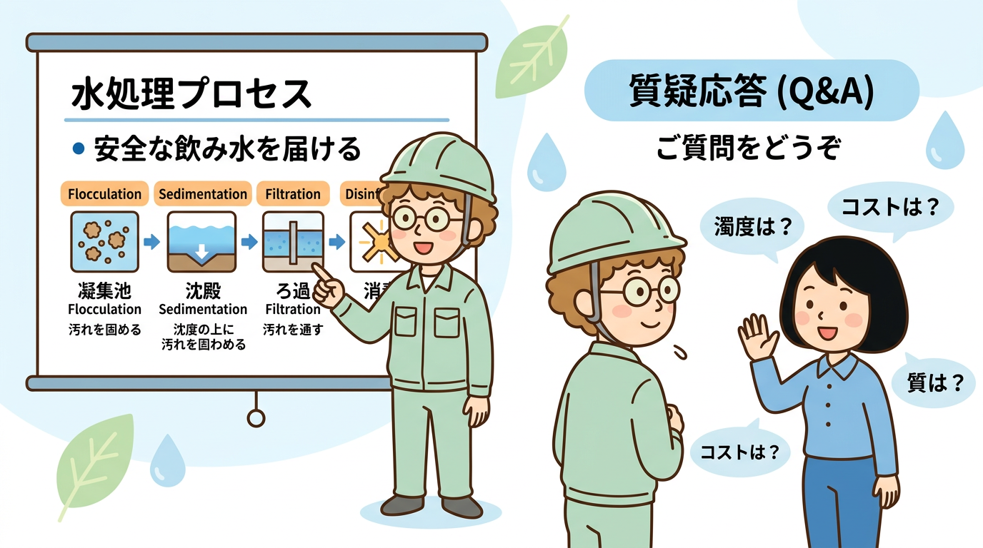 プレゼンテーション資料と質疑応答のイメージ画像