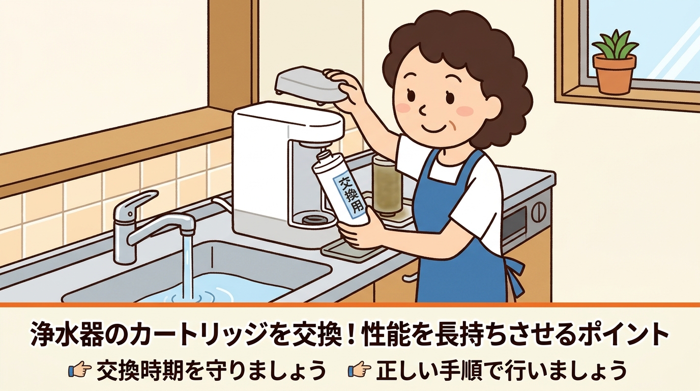 浄水器のカートリッジを交換している画像