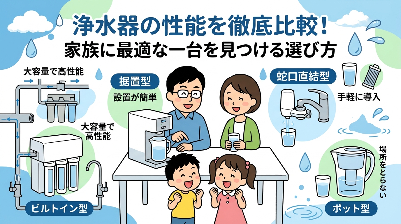 浄水器の性能を徹底比較！家族に最適な一台を見つける選び方