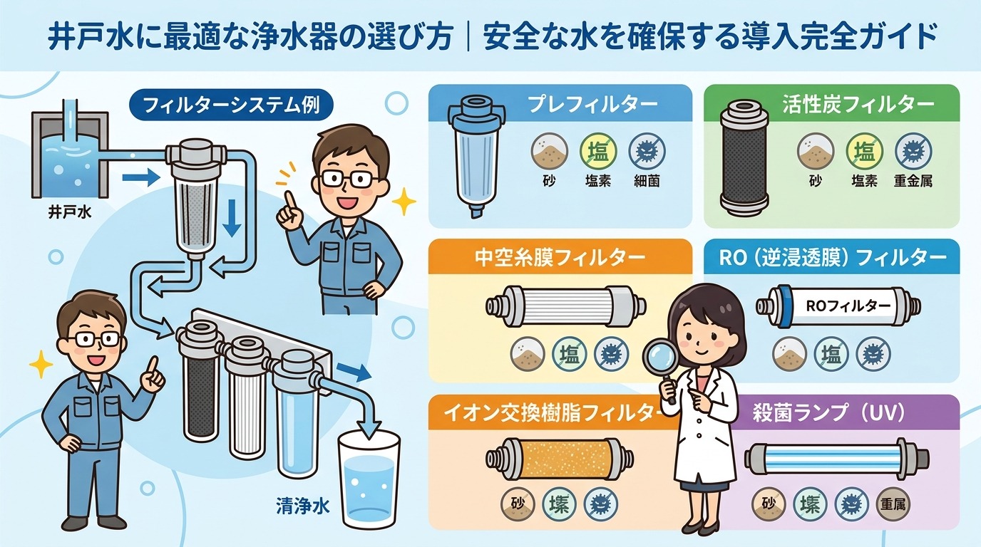 井戸水に最適な浄水器の選び方｜安全な水を確保する導入