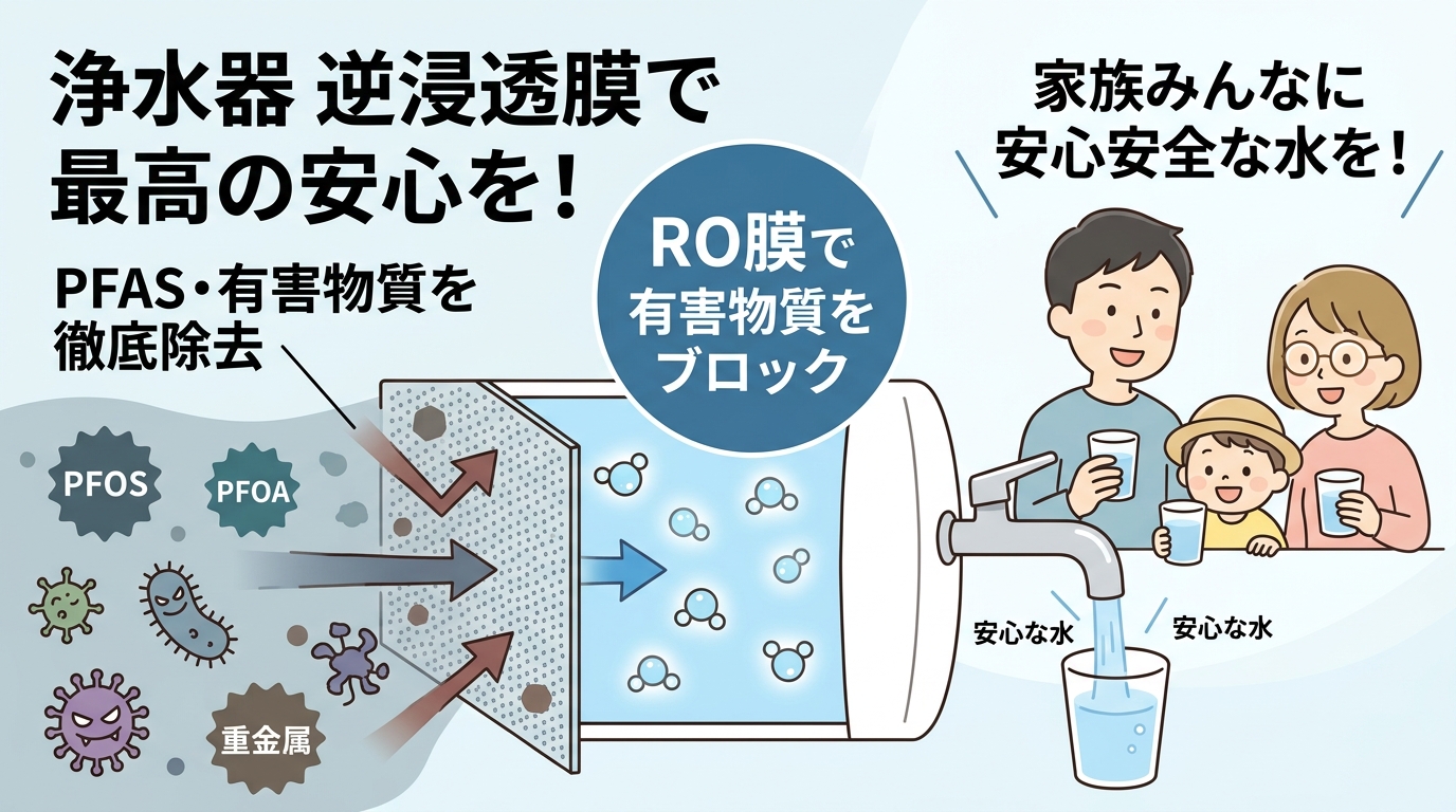 PFASなどの有害物質をブロックするRO膜のイメージ画像