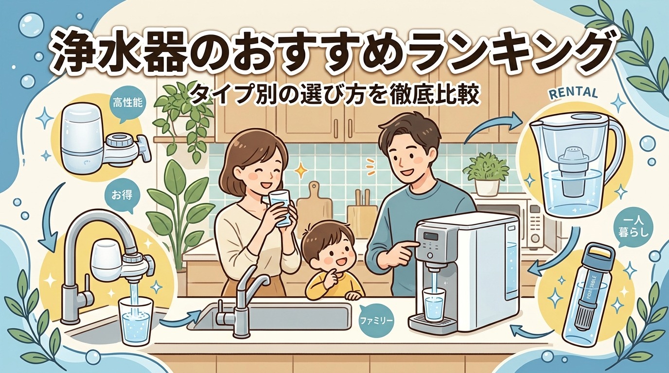 浄水器のおすすめランキング(タイプ・ブランド別比較)のアイキャッチ画像