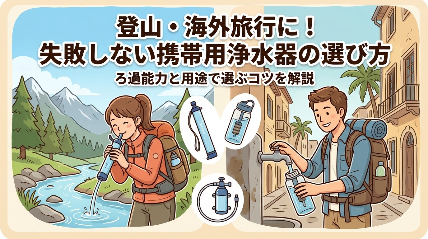 浄水器 携帯用で安心を！登山・海外旅行で失敗しない選び方とおすすめ のアイキャッチ画像