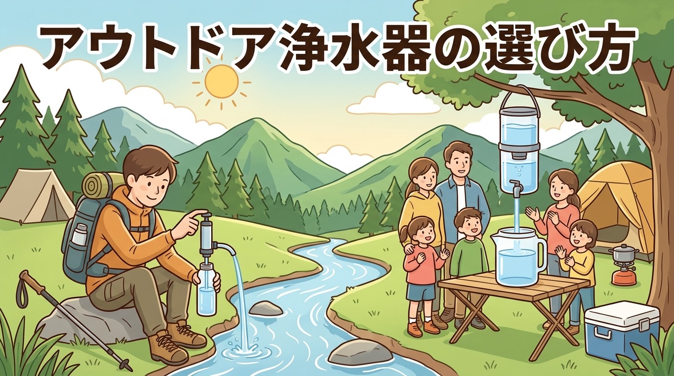 浄水器 アウトドアで選ぶならコレ！キャンプ・登山で失敗しない選び方とおすすめタイプ のアイキャッチ画像