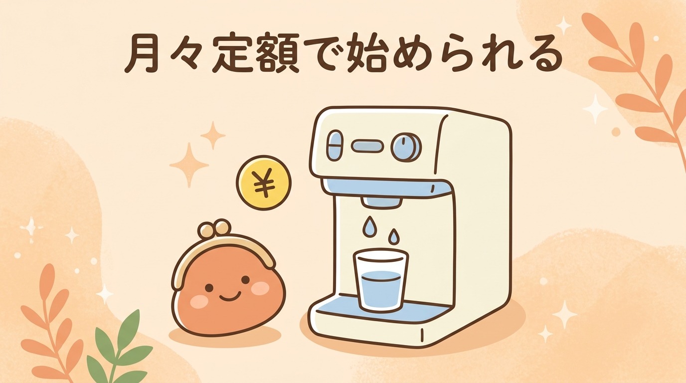 お財布とダスキン浄水器の月額料金のイメージ画像