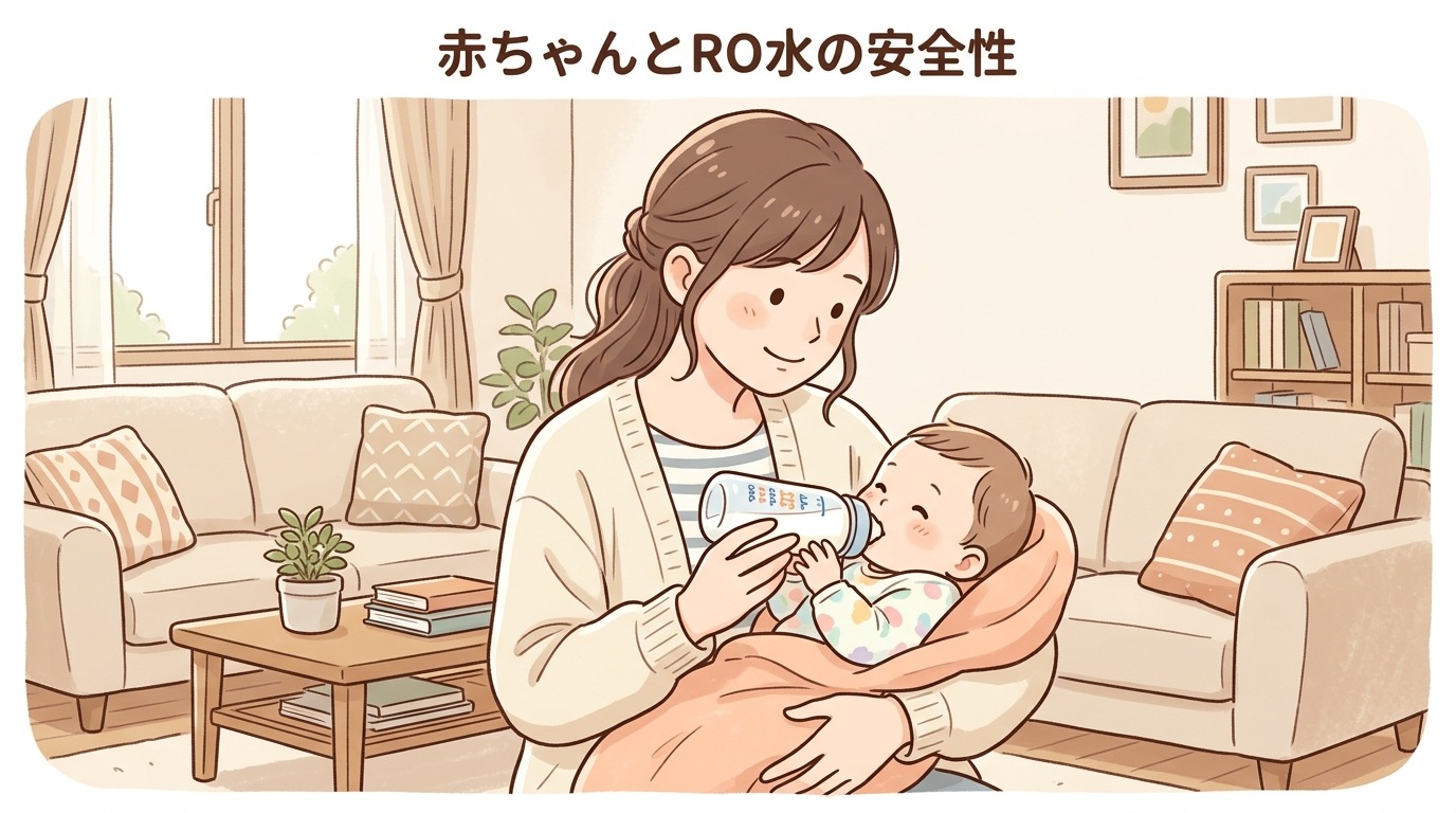 赤ちゃんと水を飲む親の画像