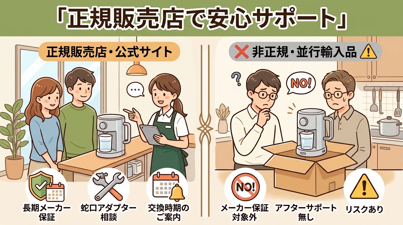 正規販売店のサポート・保証イメージ画像