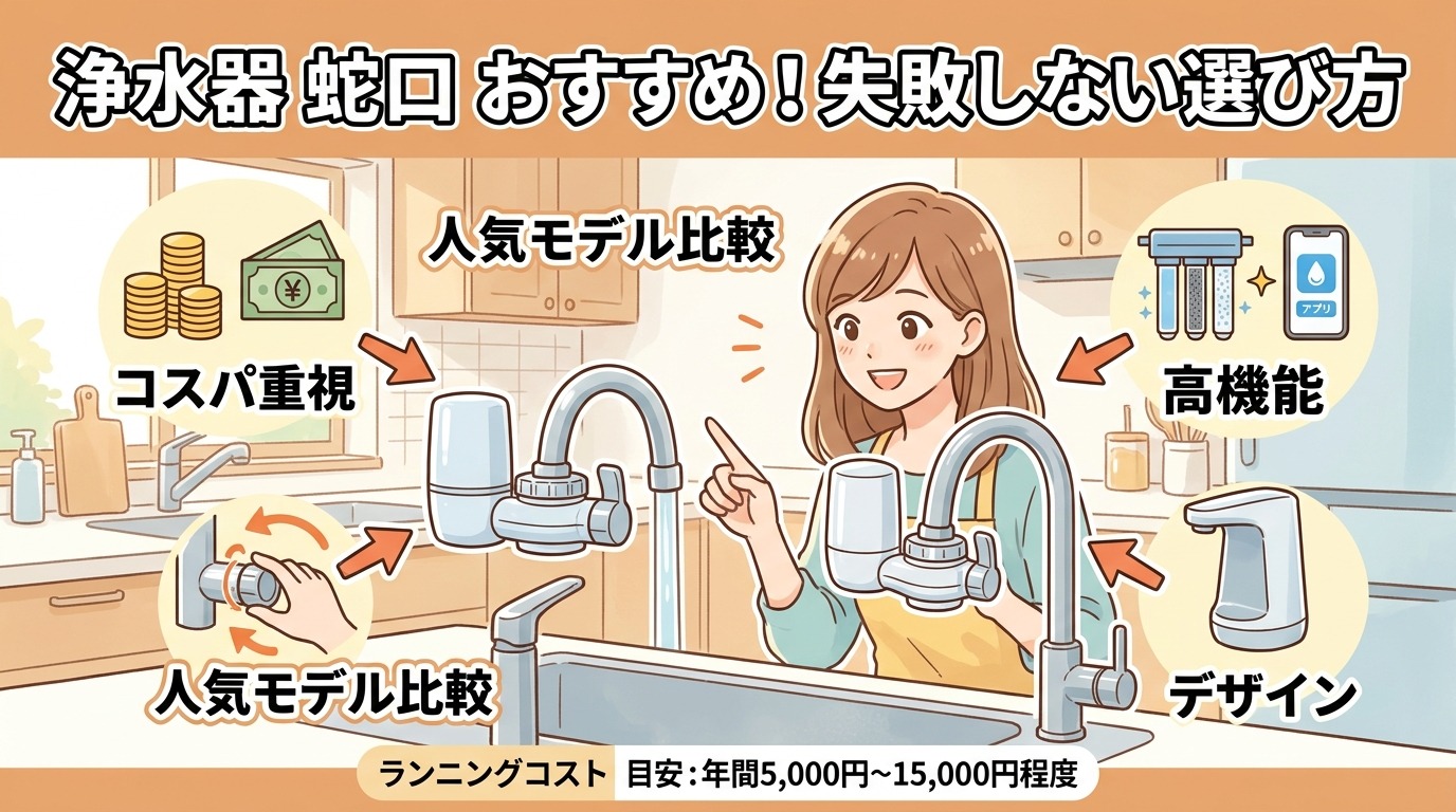 蛇口直結型浄水器のおすすめ・失敗しない選び方を紹介するアイキャッチ画像