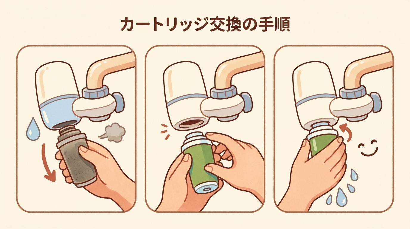カートリッジを取り外す・取り付ける手順の画像