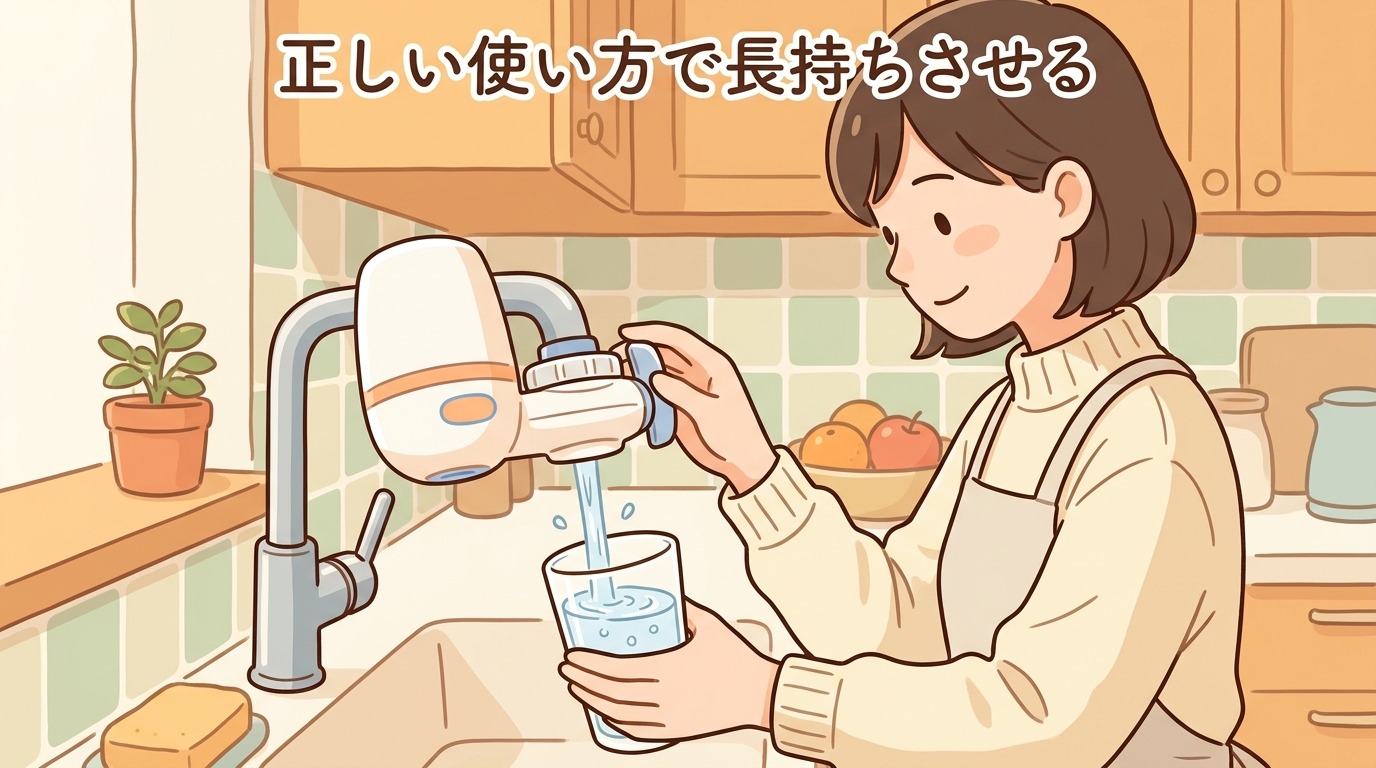浄水器を正しく使用しているイメージ画像