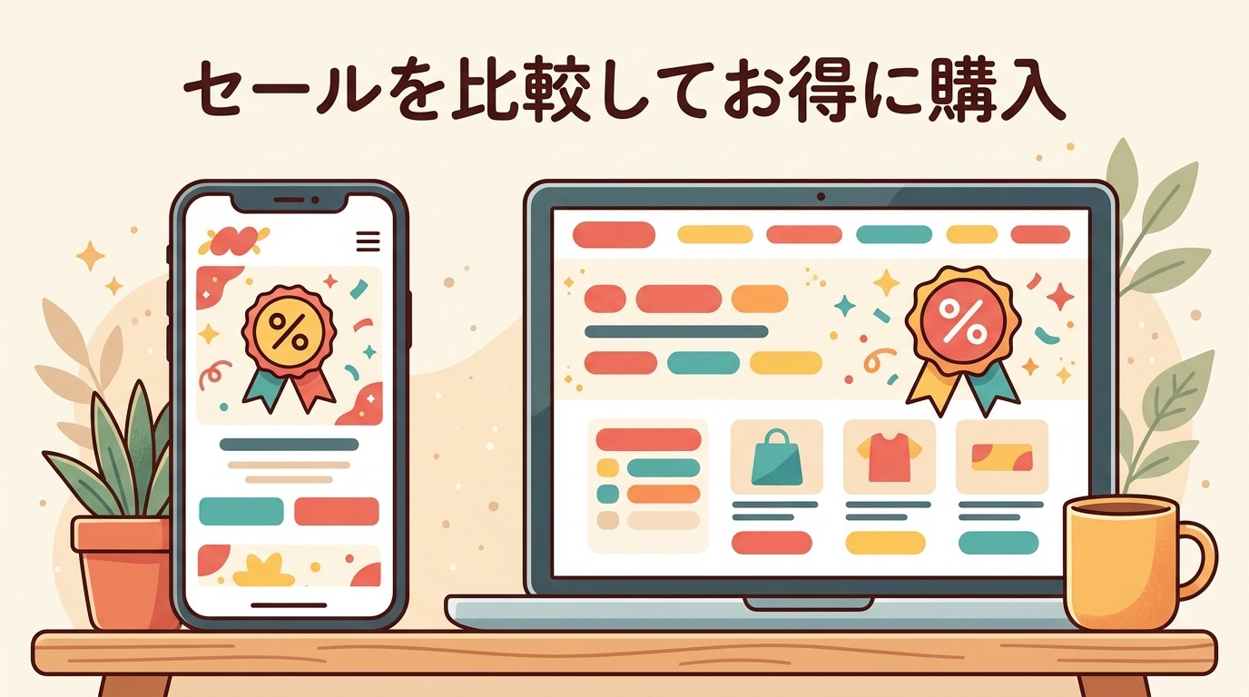 Amazonや楽天のセールをイメージした画像