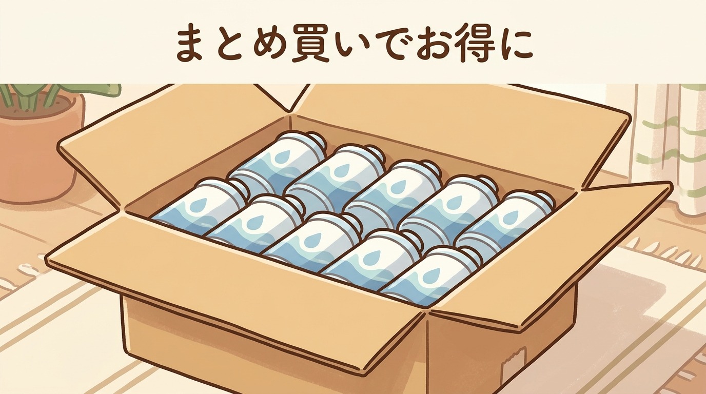 段ボールに入ったまとめ買いカートリッジの画像
