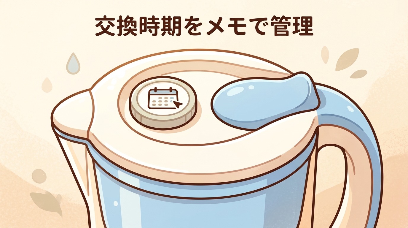 ブリタ本体のフタについている液晶メモの画像