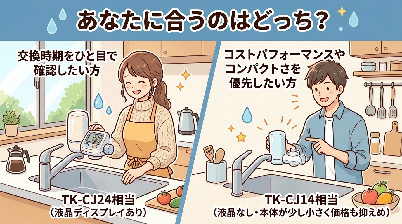 キッチンで浄水器を使って料理をしているライフスタイルのイメージ画像